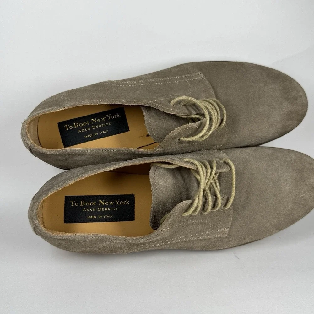 To Boot New York Men's Size 10‎ M Taupe Velvet Suede Asher Lace Up Oxford Shoe